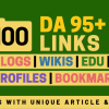 100+ High DA 95+ HQ Links to RANK your website by boosting your web authority for $15