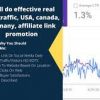 I will do effective real web traffic, USA, canada, germany, affiliate link promotion